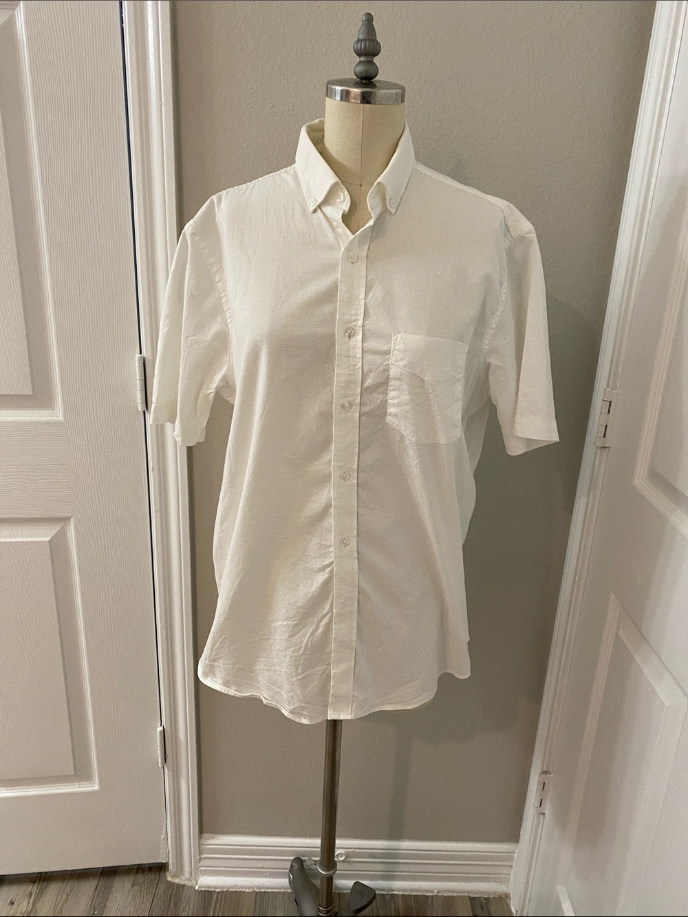 Club Room White Short-Sleeve Button-Down Shirt